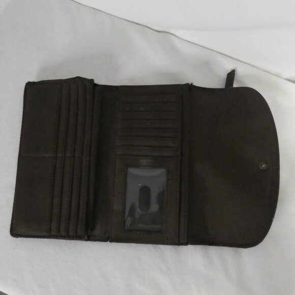 NINE WEST | Dark Brown Snap Button Wallet | ID Compartment | Card Slots | NWOT - Picture 8 of 11